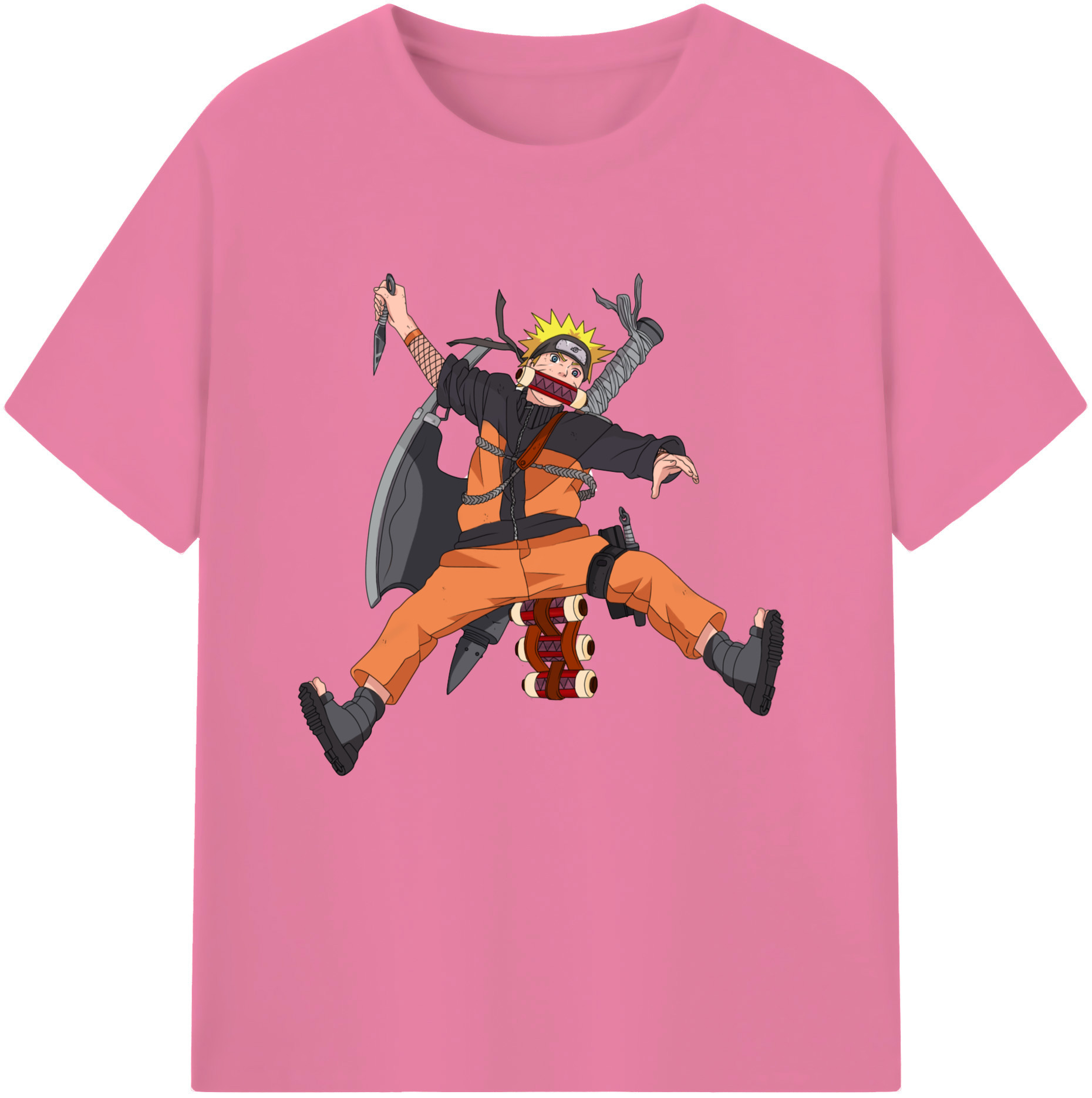 （画像用） NARUTO -ナルト- うずまき ナルト Uzumaki Naruto 綿100％半袖Tシャツ（フロントプリント）